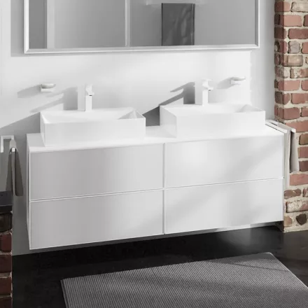 Hansgrohe Xevolos E 4 fiókos mosdószekrény 1570x550 mm, matt fehér/metálfehér 54199320