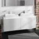 Hansgrohe Xevolos E 4 fiókos mosdószekrény 1570x550 mm, matt fehér/metálfehér 54199320