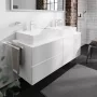 Hansgrohe Xevolos E 4 fiókos mosdószekrény 1570x550 mm, matt fehér/metálfehér 54199320
