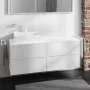 Hansgrohe Xevolos E 4 fiókos mosdószekrény 1370x550 mm balos pultlaphoz, matt fehér/metálfehér 54236320