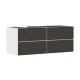 Hansgrohe Xevolos E 4 fiókos mosdószekrény 1370x550 mm balos pultlaphoz, matt fehér/textil sötétszürke 54236660