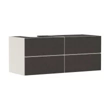   Hansgrohe Xevolos E 4 fiókos mosdószekrény 1370x550 mm balos pultlaphoz, matt homok/textil sötétszürke 54237660