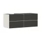 Hansgrohe Xevolos E 4 fiókos mosdószekrény 1370x550 mm balos pultlaphoz, matt homok/textil sötétszürke 54237660