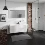 Hansgrohe Xevolos E 4 fiókos mosdószekrény 1370x550 mm jobbos pultlaphoz, matt fehér/metálfehér 54239320