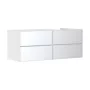 Hansgrohe Xevolos E 4 fiókos mosdószekrény 1370x550 mm jobbos pultlaphoz, matt fehér/metálfehér 54239320