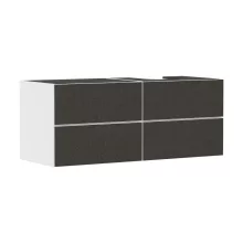   Hansgrohe Xevolos E 4 fiókos mosdószekrény 1370x550 mm jobbos pultlaphoz, matt fehér/textil sötétszürke 54239660