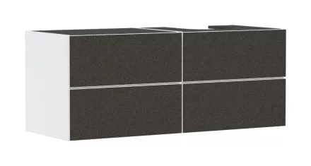 Hansgrohe Xevolos E 4 fiókos mosdószekrény 1370x550 mm jobbos pultlaphoz, matt fehér/textil sötétszürke 54239660