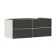 Hansgrohe Xevolos E 4 fiókos mosdószekrény 1370x550 mm jobbos pultlaphoz, matt homok/textil sötétszürke 54240660