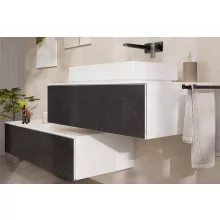   Hansgrohe Xevolos E 1 fiókos mosdószekrény 980x550 mm, matt fehér/textil sötétszürke 54313660