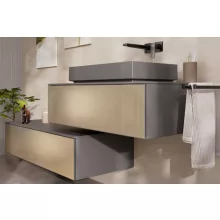   Hansgrohe Xevolos E 1 fiókos mosdószekrény 980x550 mm, matt palaszürke/texturált bronz 54315390