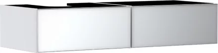 Hansgrohe Xevolos E 2 fiókos mosdószekrény 1370x550 mm balos pultlaphoz, matt fehér/metálfehér 54319320