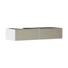   Hansgrohe Xevolos E 2 fiókos mosdószekrény 1370x550 mm balos pultlaphoz, matt fehér/texturált bronz 54319390