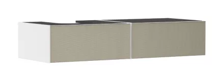Hansgrohe Xevolos E 2 fiókos mosdószekrény 1370x550 mm balos pultlaphoz, matt fehér/texturált bronz 54319390
