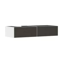   Hansgrohe Xevolos E 2 fiókos mosdószekrény 1370x550 mm balos pultlaphoz, matt fehér/textil sötétszürke 54319660