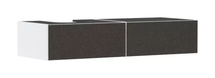 Hansgrohe Xevolos E 2 fiókos mosdószekrény 1370x550 mm balos pultlaphoz, matt fehér/textil sötétszürke 54319660