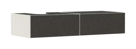 Hansgrohe Xevolos E 2 fiókos mosdószekrény 1370x550 mm balos pultlaphoz, matt homok/textil sötétszürke 54320660