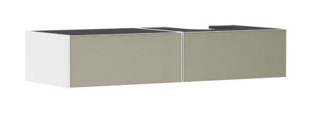 Hansgrohe Xevolos E 2 fiókos mosdószekrény 1370x550 mm jobbos pultlaphoz, matt fehér/texturált bronz 54322390