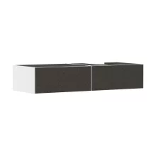   Hansgrohe Xevolos E 2 fiókos mosdószekrény 1370x550 mm jobbos pultlaphoz, matt fehér/textil sötétszürke 54322660