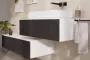 Hansgrohe Xevolos E konzolos fürdőszobai ülőpad 1 fiókkal 1180x550 mm, matt fehér/textil sötétszürke 54325660