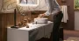 Hansgrohe Xevolos E konzolos fürdőszobai ülőpad 1 fiókkal 1180x550 mm, matt homok/textil sötétszürke 54326660