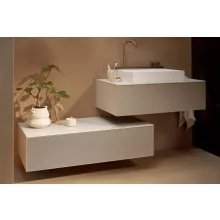  Hansgrohe Xevolos E konzolos fürdőszobai ülőpad 1 fiókkal 1180x550 mm, matt homok/metál homok 54326790