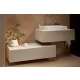 Hansgrohe Xevolos E konzolos fürdőszobai ülőpad 1 fiókkal 1180x550 mm, matt homok/metál homok 54326790