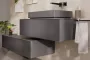 Hansgrohe Xevolos E konzolos fürdőszobai ülőpad 1 fiókkal 1180x550 mm, matt palaszürke/metál palaszürke 54327770