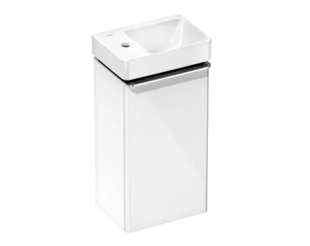 Hansgrohe Xelu Q 360/265 1 ajtós mosdószekrény balos kézmosóval, króm fogantyú/magasfényű fehér 54362000