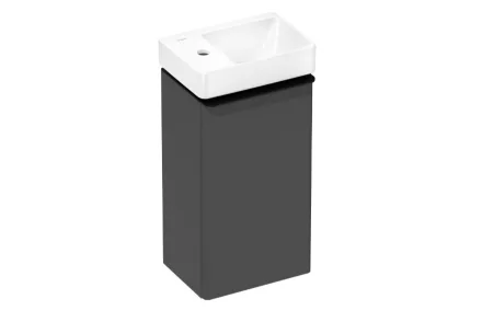 Hansgrohe Xelu Q 360/265 1 ajtós mosdószekrény balos kézmosóval, matt fekete fogantyú/matt gyémántszürke 54363670