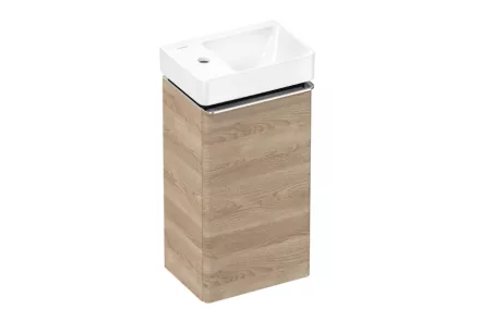 Hansgrohe Xelu Q 360/265 1 ajtós mosdószekrény balos kézmosóval, króm fogantyú/természetes tölgy 54364000