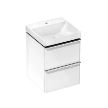   Hansgrohe Xelu Q 480/475 2 fiókos mosdószekrény mosdóval, króm fogantyú/magasfényű fehér 54368000
