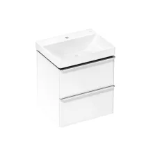   Hansgrohe Xelu Q 580/475 2 fiókos mosdószekrény mosdóval, króm fogantyú/magasfényű fehér 54371000