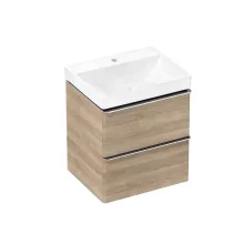   Hansgrohe Xelu Q 580/475 2 fiókos mosdószekrény mosdóval, króm fogantyú/természetes tölgy 54373000