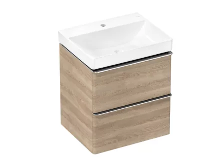 Hansgrohe Xelu Q 580/475 2 fiókos mosdószekrény mosdóval, króm fogantyú/természetes tölgy 54373000
