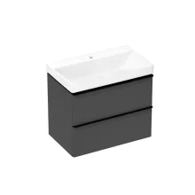   Hansgrohe Xelu Q 780/475 2 fiókos mosdószekrény mosdóval, matt fekete fogantyú/matt gyémántszürke 54375670