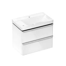   Hansgrohe Xelu Q 780/475 2 fiókos mosdószekrény balos mosdóval, króm fogantyú/magasfényű fehér 54377000
