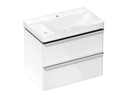 Hansgrohe Xelu Q 780/475 2 fiókos mosdószekrény balos mosdóval, króm fogantyú/magasfényű fehér 54377000