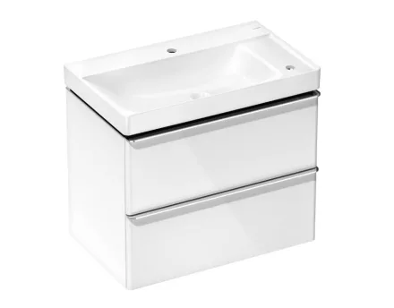 Hansgrohe Xelu Q 780/475 2 fiókos mosdószekrény jobbos mosdóval, króm fogantyú/magasfényű fehér 54380000