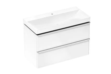 Hansgrohe Xelu Q 980/475 2 fiókos mosdószekrény mosdóval, króm fogantyú/magasfényű fehér 54383000