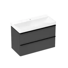   Hansgrohe Xelu Q 980/475 2 fiókos mosdószekrény mosdóval, matt fekete fogantyú/matt gyémántszürke 54384670