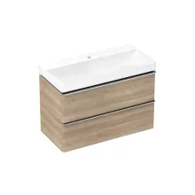   Hansgrohe Xelu Q 980/475 2 fiókos mosdószekrény mosdóval, króm fogantyú/természetes tölgy 54385000