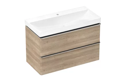 Hansgrohe Xelu Q 980/475 2 fiókos mosdószekrény mosdóval, króm fogantyú/természetes tölgy 54385000
