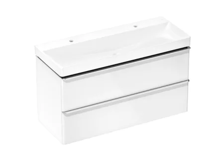 Hansgrohe Xelu Q 1180/475 2 fiókos mosdószekrény mosdóval, króm fogantyú/magasfényű fehér 54386000