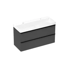   Hansgrohe Xelu Q 1180/475 2 fiókos mosdószekrény mosdóval, matt fekete fogantyú/matt gyémántszürke 54387670