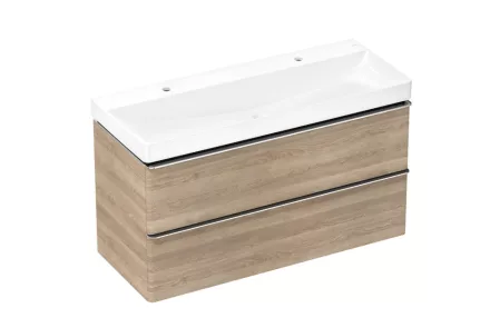 Hansgrohe Xelu Q 1180/475 2 fiókos mosdószekrény mosdóval, króm fogantyú/természetes tölgy 54388000