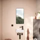 Hansgrohe Xarita Lite Q Tükör vízszintes irányú LED világítással 36x70 cm fali kapcsolóhoz, matt fekete 54955670
