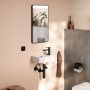 Hansgrohe Xarita Lite Q Tükör vízszintes irányú LED világítással 36x70 cm fali kapcsolóhoz, matt fekete 54955670