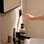 Hansgrohe Xarita Lite Q Tükör vízszintes irányú LED világítással 36x70 cm fali kapcsolóhoz, matt fekete 54955670