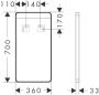 Hansgrohe Xarita Lite Q Tükör vízszintes irányú LED világítással 36x70 cm fali kapcsolóhoz, matt fehér 54955700