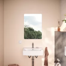   Hansgrohe Xarita Lite Q Tükör vízszintes irányú LED világítássa 50x70 fali kapcsolóhoz, matt fehér 54956700